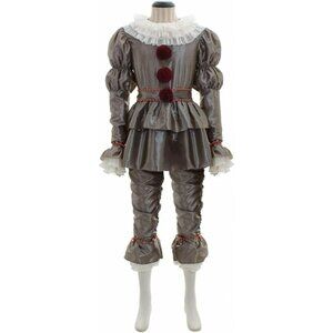 Kids IT Chapter 2 Pennywise Costume With Ruffled Collar & Puffed Sleeves Size S